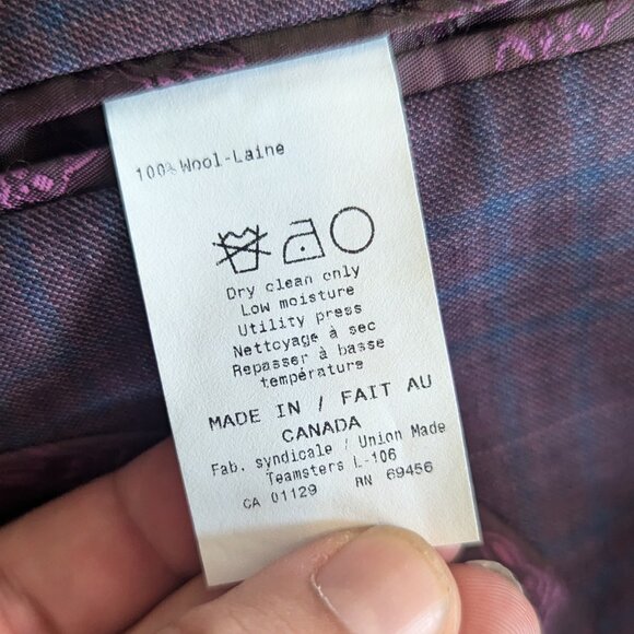 PSYCHO BUNNY - Burgundy check jacket - Sz 42R - Picture 7 of 10